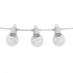 Grinalda de luzes branca IP65, Fio de luzes branco para exterior, iluminação para festas e decoração, Luzes de arraial para o exterior, Luzes de arraial 13 m branco, Luzes de arraial 8 m branco,