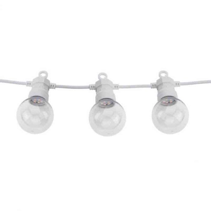 Grinalda de luzes branca IP65, Fio de luzes branco para exterior, iluminação para festas e decoração, Luzes de arraial para o exterior, Luzes de arraial 13 m branco, Luzes de arraial 8 m branco,