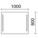 Espelho led Afrodita 100x80cm para wc e maquiagem. Medidas.