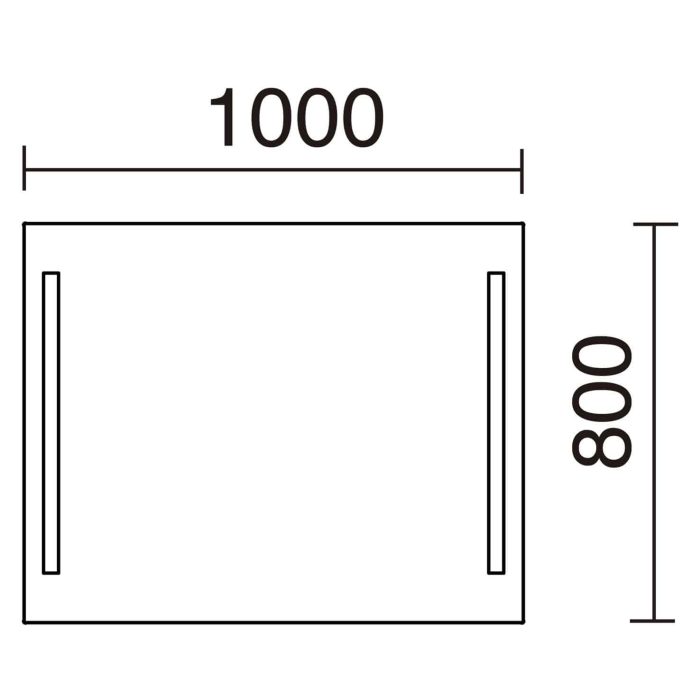 Espelho led Afrodita 100x80cm para wc e maquiagem. Medidas.